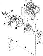 Schemdiagramm Reib-/Stahlscheiben